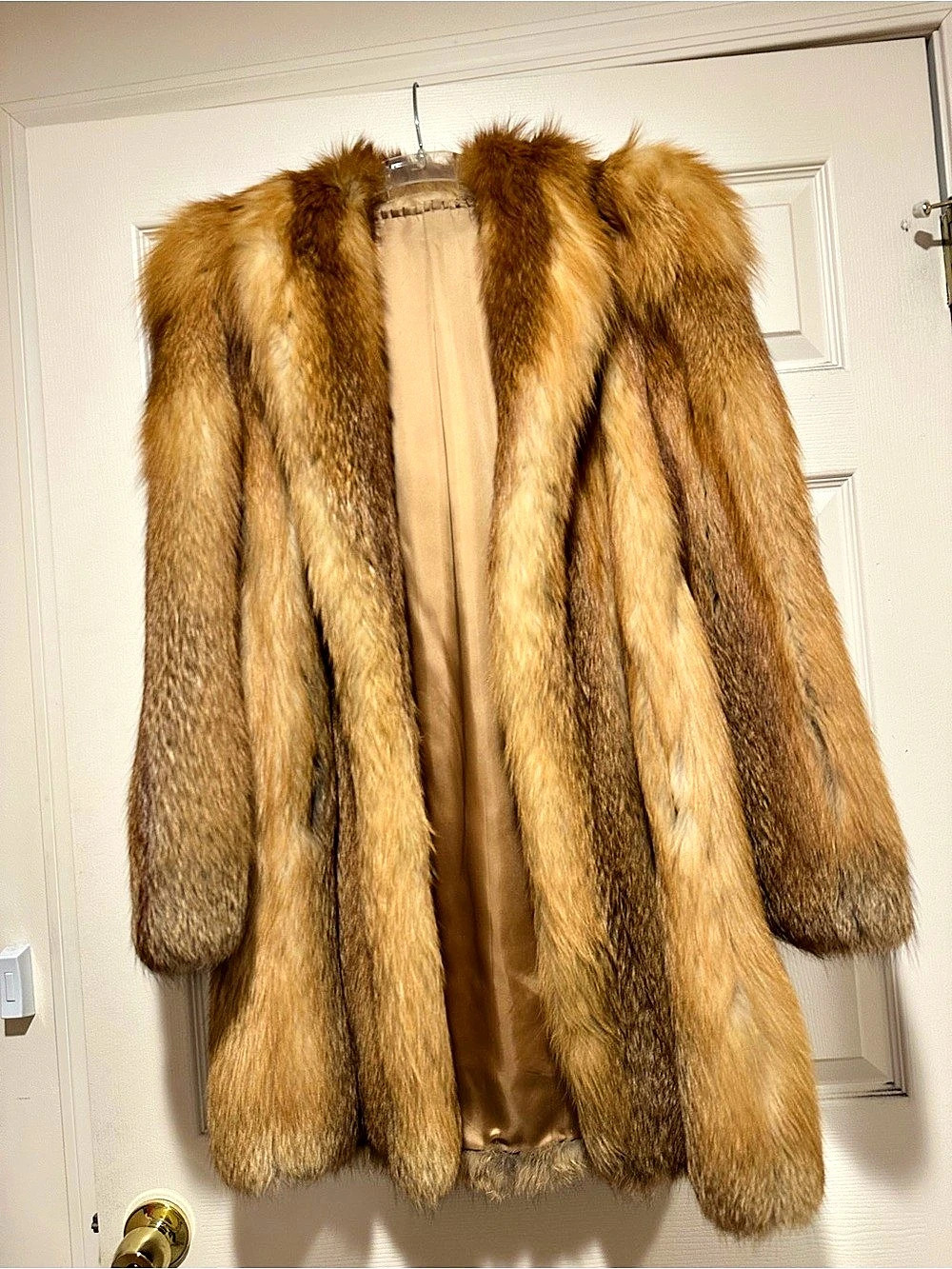 Vintage Genuine Natural Red Fox Fur Stroller Coat - Excellent Condition (Fits Me